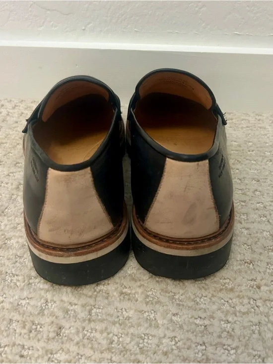 Saturdays New York City Idris Black Leather Penny Loafers with Contrast Midsole - Picture 5 of 7